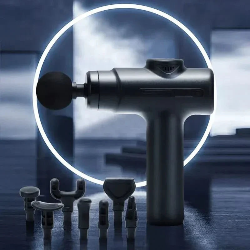 | Elektrische Massagegun mit 8 Aufsätzen für Tiefengewebemassage