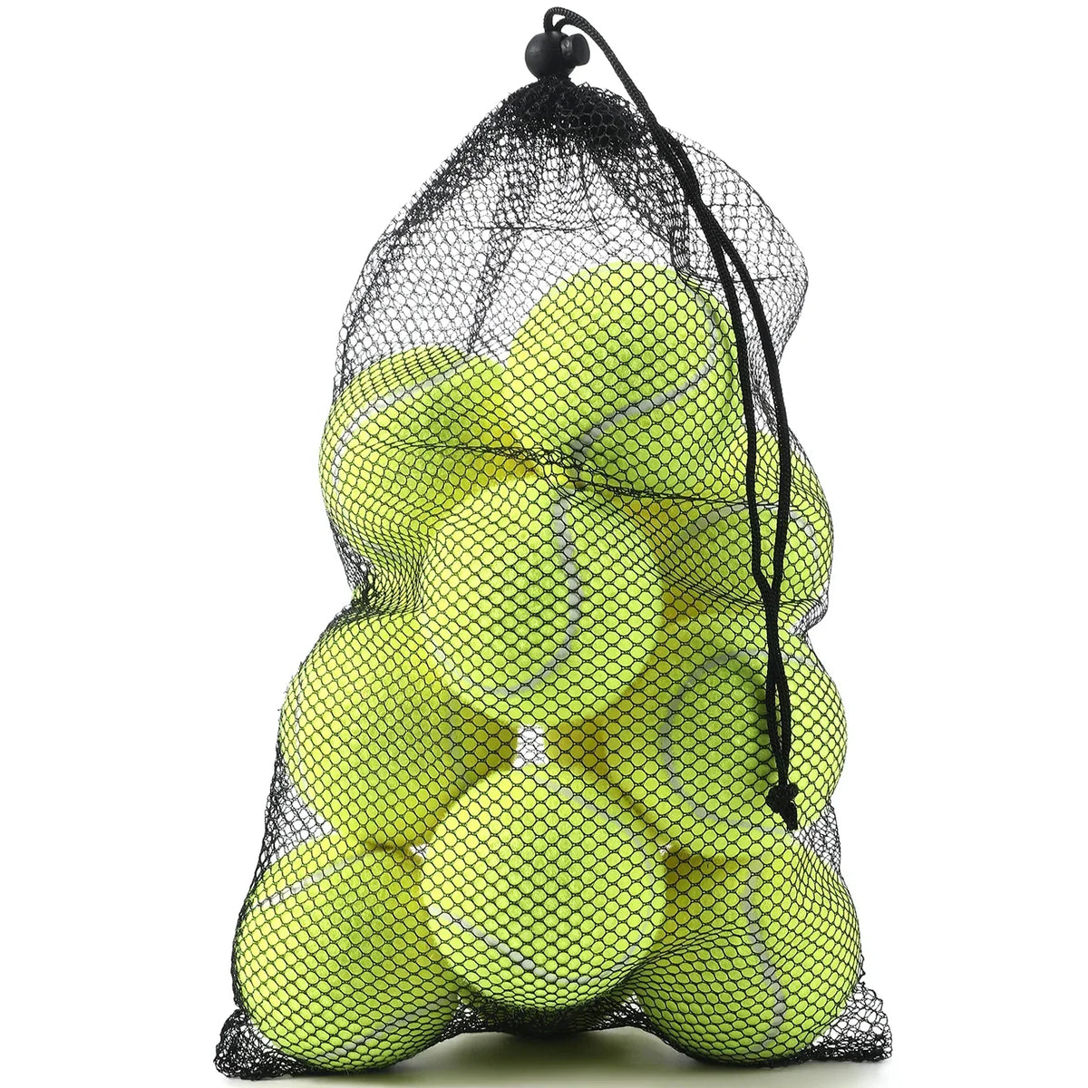 12er Tennisball-Set, hohe Elastizität, Übungsbälle mit Mesh Tasche