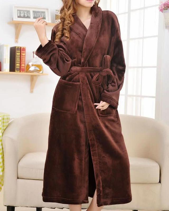 | Langer Premium-Fleece-Bademantel für Frauen