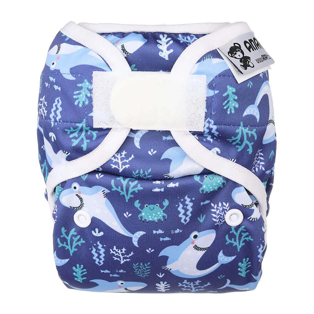 Anavy Überhose Newborn Klett-Sharks - Windelposchi