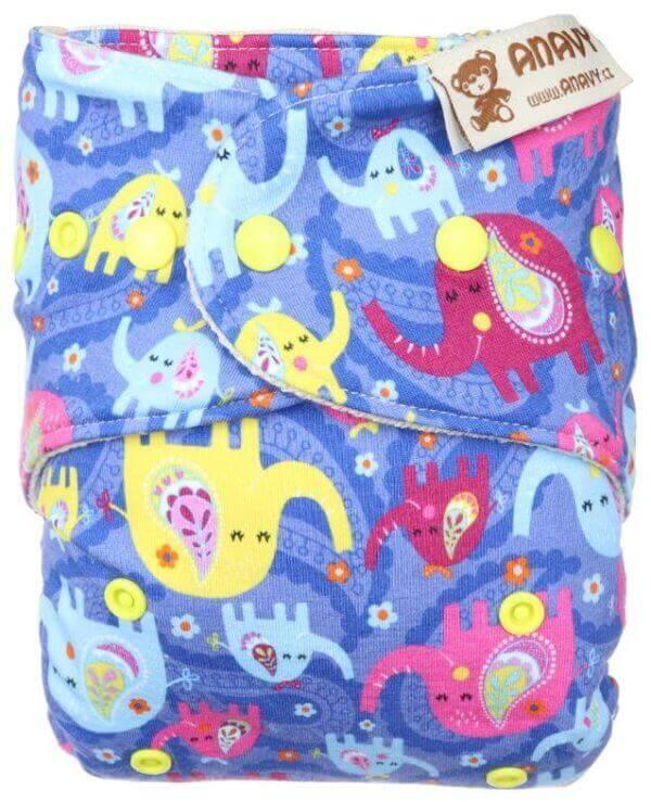 Anavy Wollüberhose Onesize Drucki-Elephants - Windelposchi