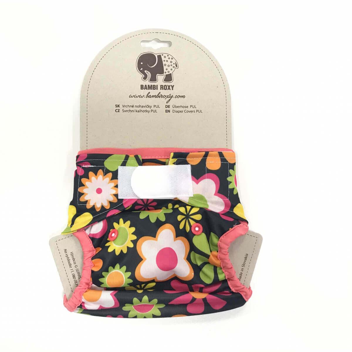 BambiRoxy Newborn Überhose Klett- Blumen - Windelposchi
