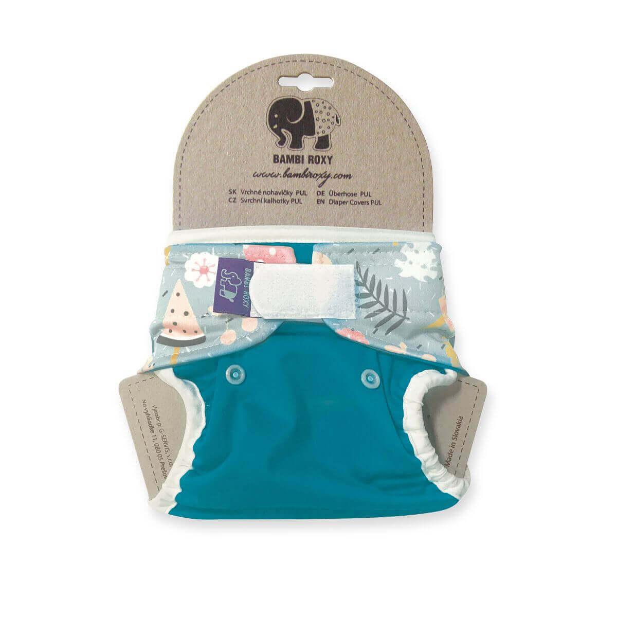 BambiRoxy Newborn Überhose Klett- Eiscreme Türkis - Windelposchi