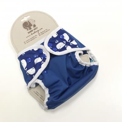 BambiRoxy Überhose XL Drucki- Wale blau - Windelposchi