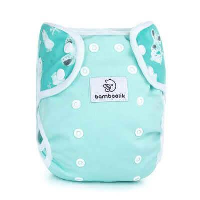 Bamboolik Duo Überhose Onesize Drucki Mint Eisbären - Windelposchi