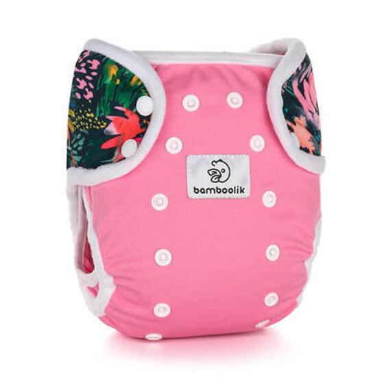 Bamboolik Duo Überhose Onesize Drucki Rosa Blumen - Windelposchi