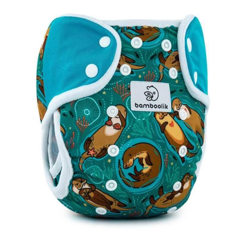 Bamboolik Duo Überhose Onesize Drucki verliebte Otter - Windelposchi