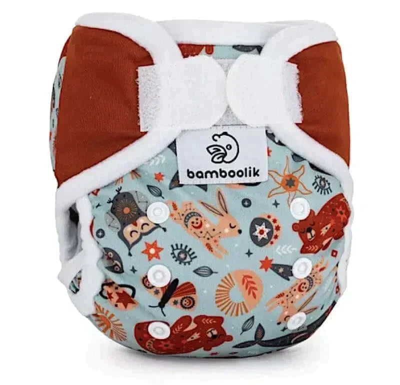 Bamboolik Minimi Überhose Himmlische Tiere-Braun - Windelposchi