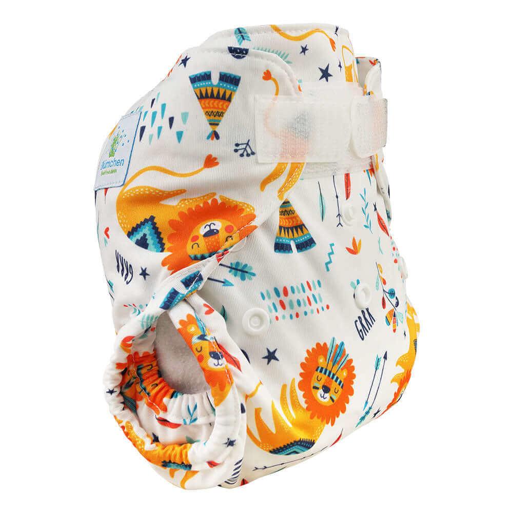Blümchen 2in1 Überhose Newborn Schläfriger Löwe - Windelposchi