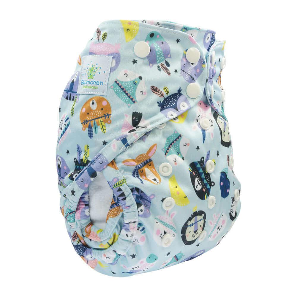 Blümchen 2in1 Überhose Onesize Drucki Animals - Windelposchi