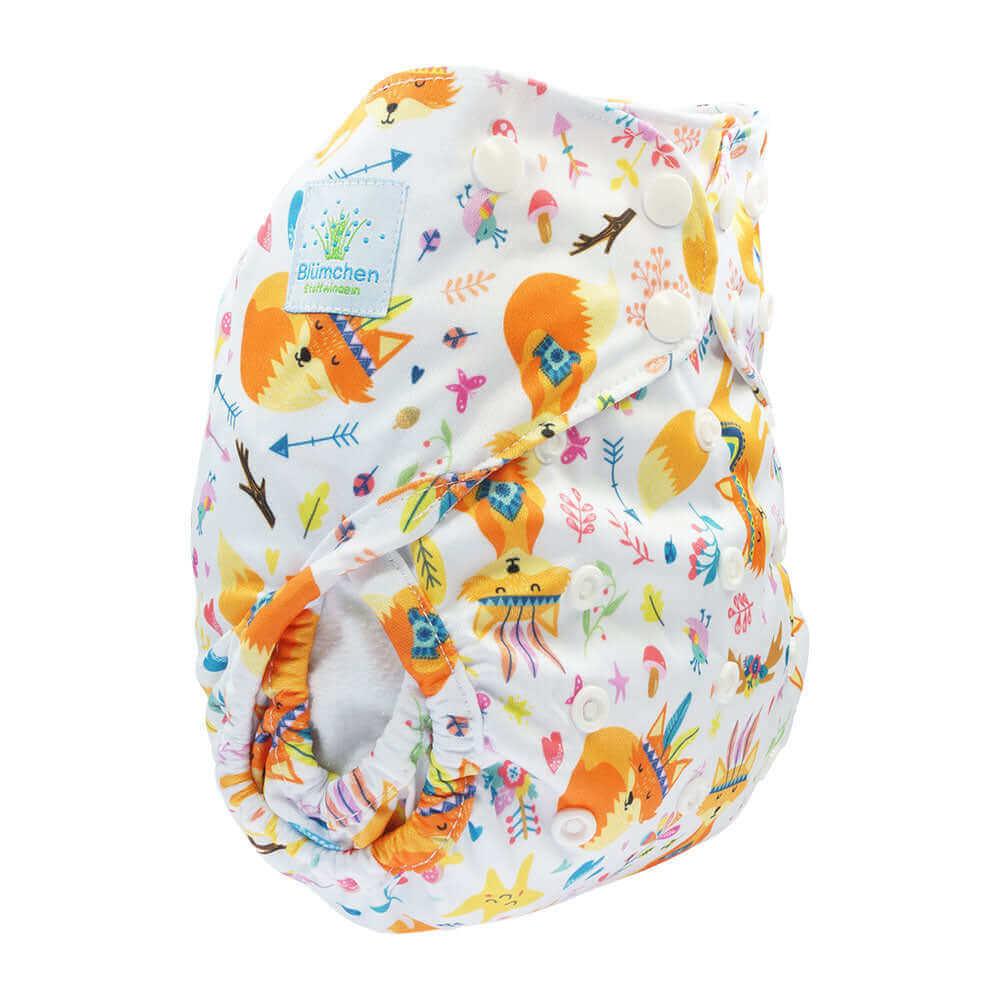 Blümchen 2in1 Überhose Onesize Drucki Füchse - Windelposchi