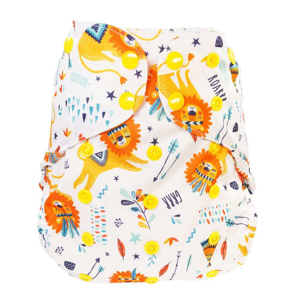 Blümchen 2in1 Überhose Onesize Drucki- Schläfriger Löwe - Windelposchi