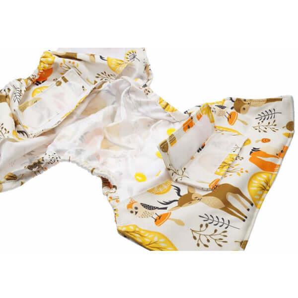 Blümchen 2in1 Überhose Onesize Klett Häuschen - Windelposchi
