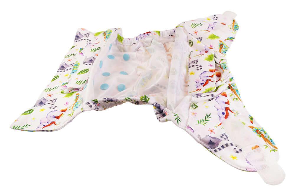 Blümchen 2in1 Überhose Onesize Klett Häuschen - Windelposchi