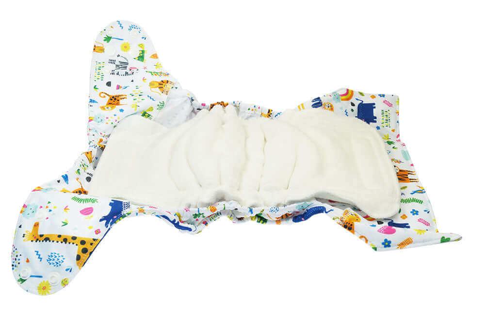 Blümchen 2in1 Überhose Onesize Klett Zootiere - Windelposchi