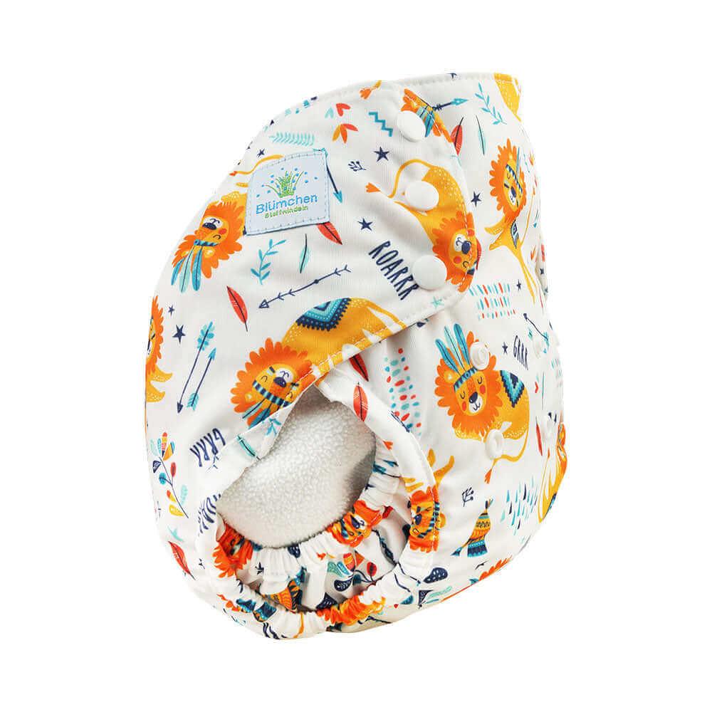 Blümchen 2in1 Überhose XL Drucki Schläfriger Löwe - Windelposchi