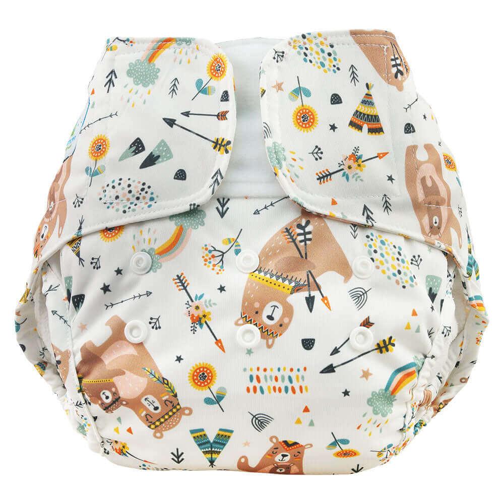 Blümchen 2in1 Überhose XL Klett Mama Bär - Windelposchi
