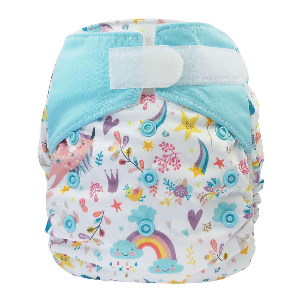 Blümchen AIO Bambus Stoffwindel Klett Einhorn - Windelposchi