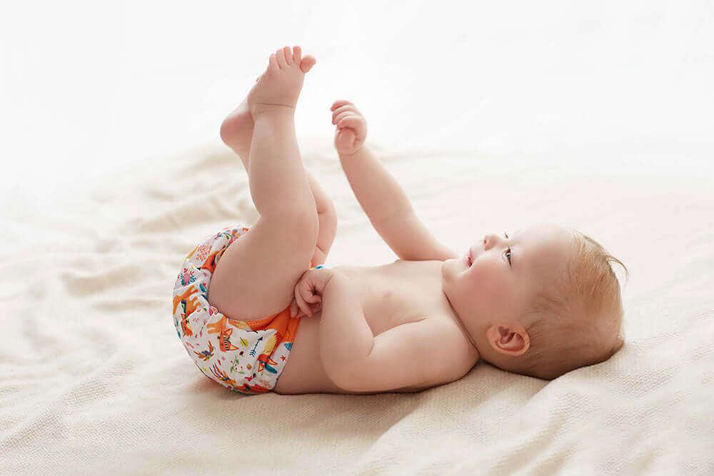 Blümchen AIO Bambus Stoffwindel Klett Mama Bär - Windelposchi