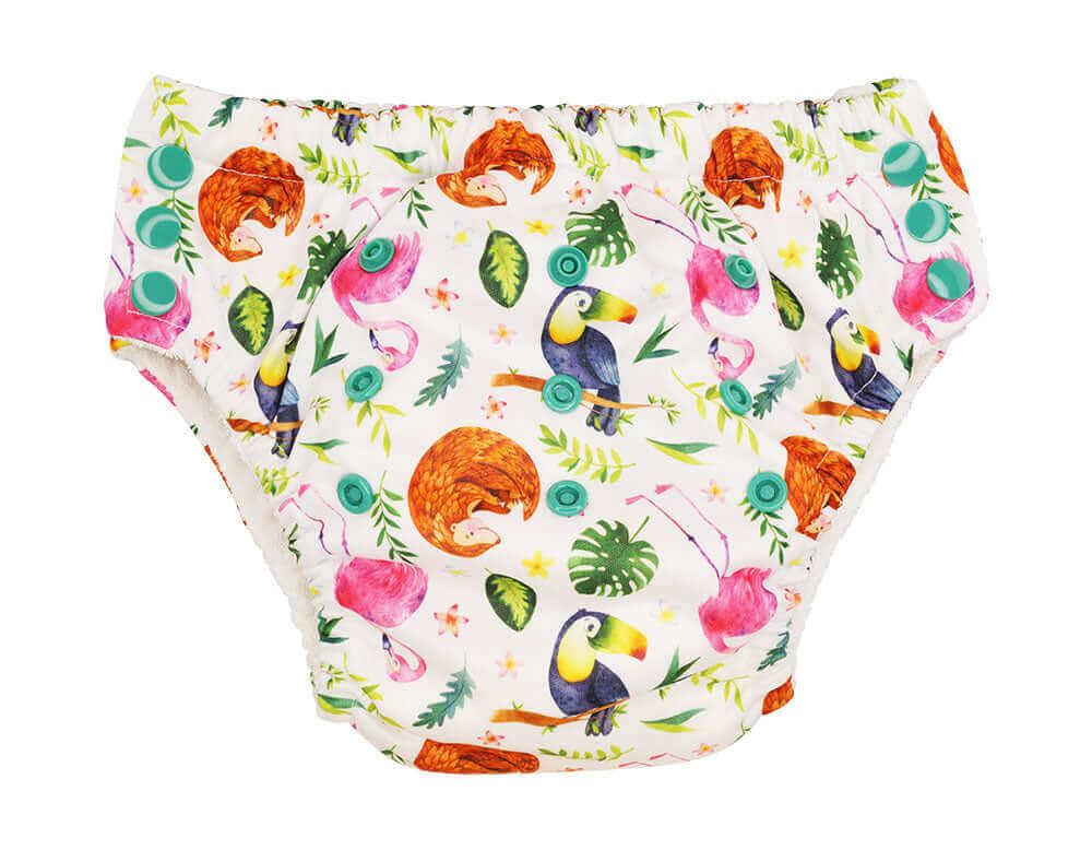 Blümchen Bambus Trainerhöschen Flamingos - Windelposchi