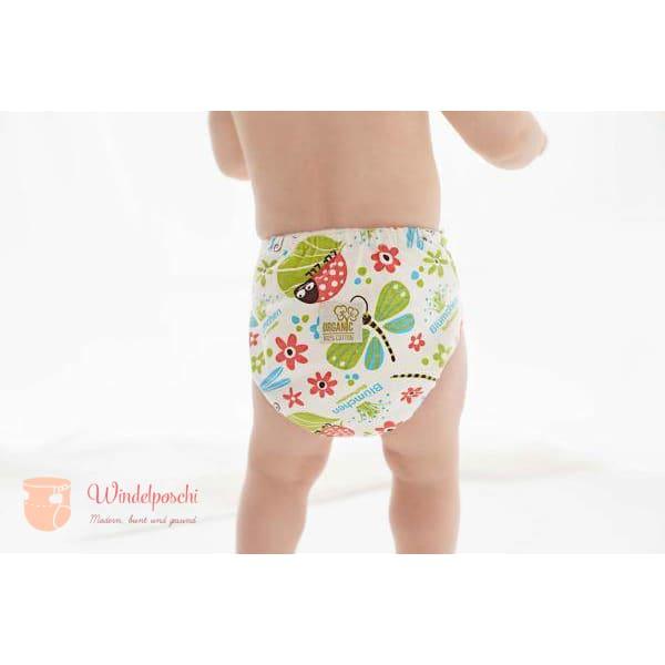 Blümchen Kuschel Höschenwindel Slimfit Onesize Klett Seepferdchen - Windelposchi