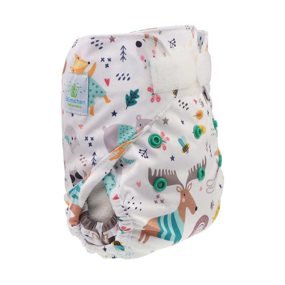 Blümchen Newborn Überhose Gestreifter Elch - Windelposchi