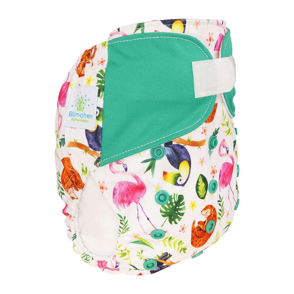 Blümchen Pocketwindel Klett Flamingo - Windelposchi