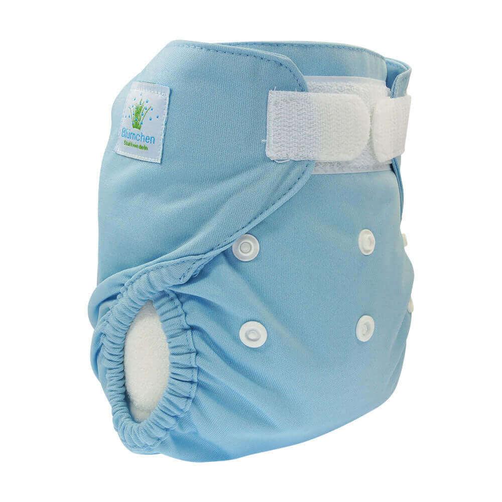 Blümchen Überhose Newborn Slimfit Blau - Windelposchi