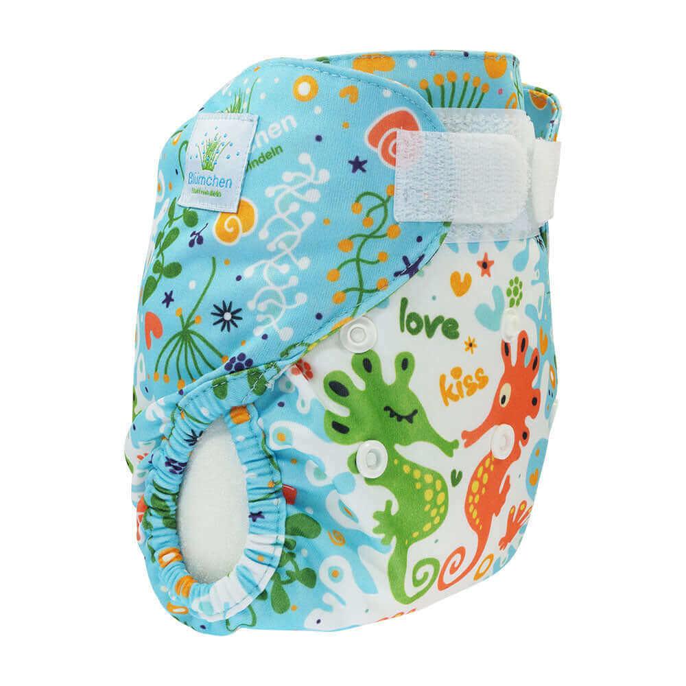 Blümchen Überhose Newborn Slimfit Seepferdchen - Windelposchi