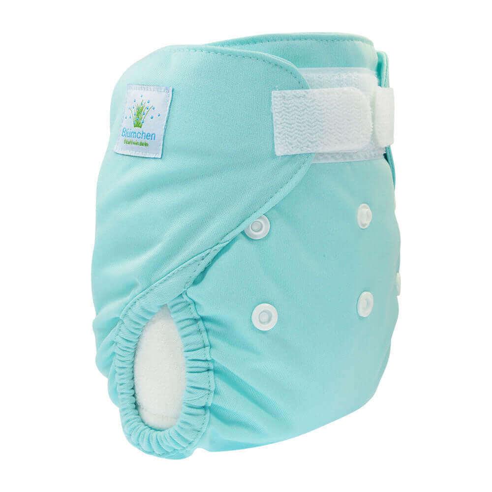 Blümchen Überhose Newborn Slimfit Türkis - Windelposchi
