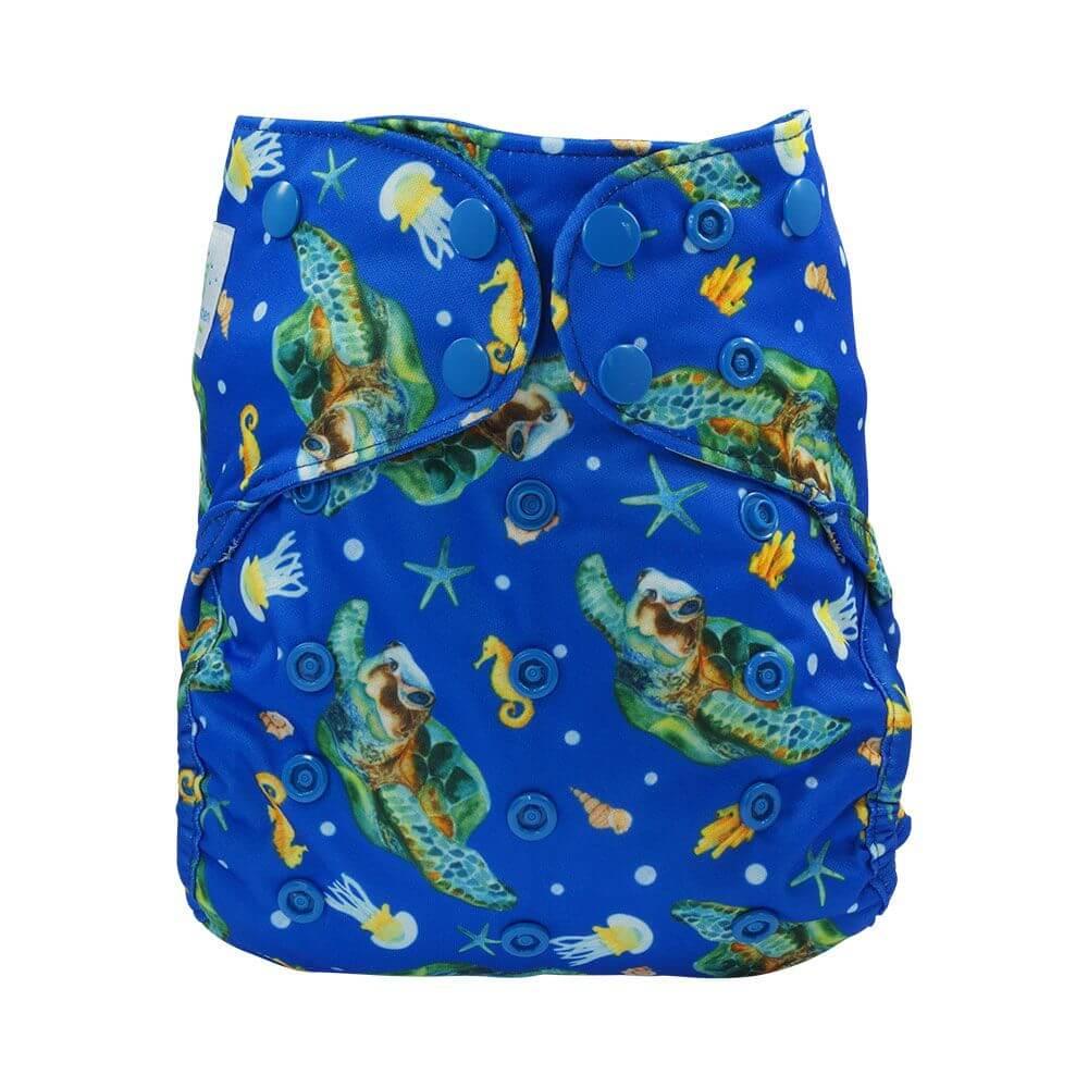 Blümchen Überhose One Size Drucki Wasserschildkröte - Windelposchi