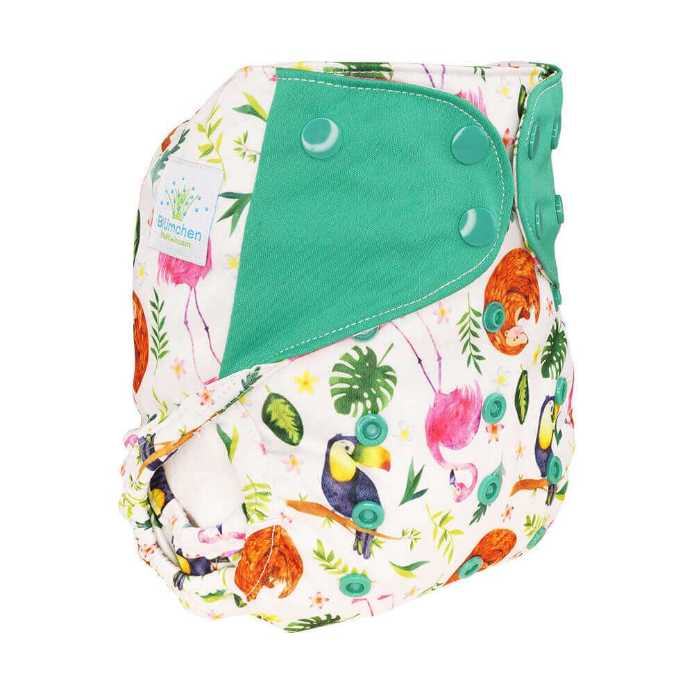 Blümchen Überhose Onesize Drucki Flamingos - Windelposchi
