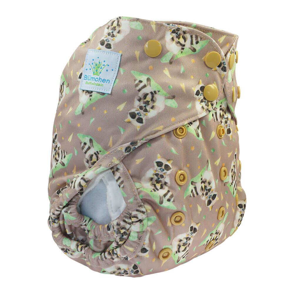Blümchen Überhose Onesize Drucki Waschbär - Windelposchi