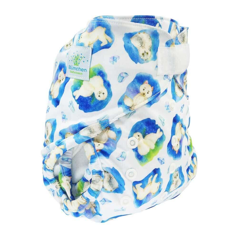 Blümchen Überhose Onesize Klett Arktis - Windelposchi
