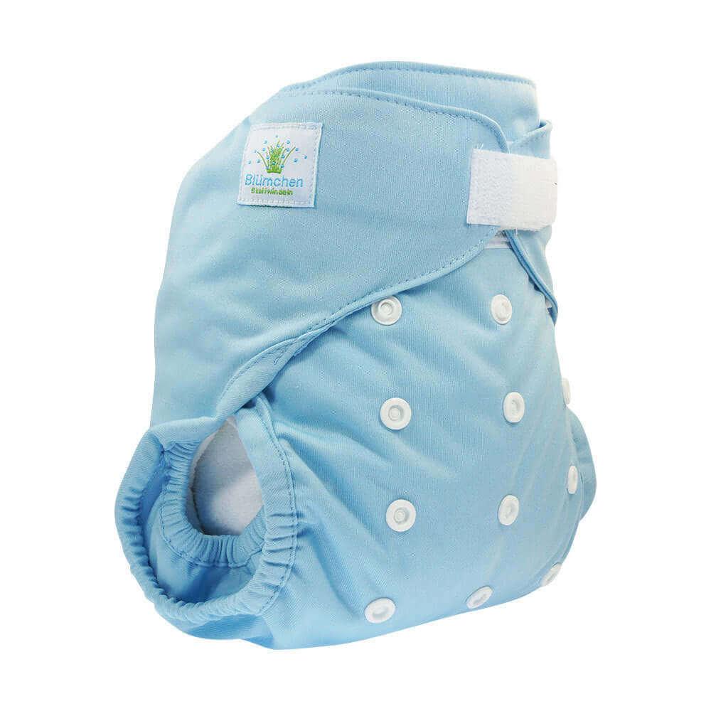 Blümchen Überhose Onesize Klett Blau - Windelposchi