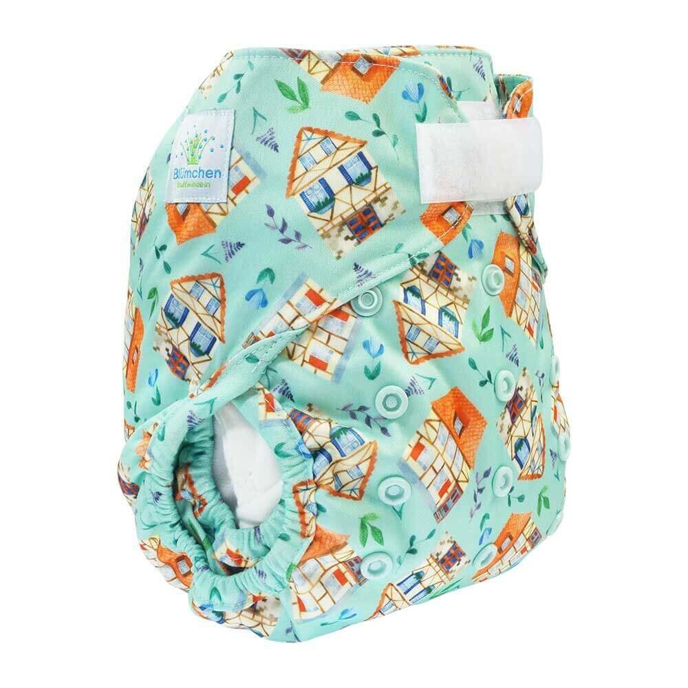 Blümchen Überhose Onesize Klett Häuschen - Windelposchi