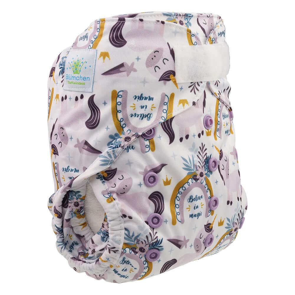 Blümchen Überhose Onesize Klett Magisches Einhorn - Windelposchi