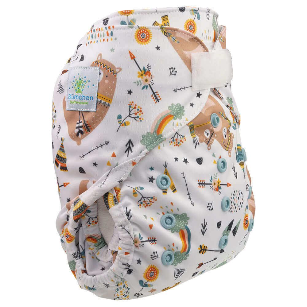 Blümchen Überhose Onesize Klett Mama Bär - Windelposchi