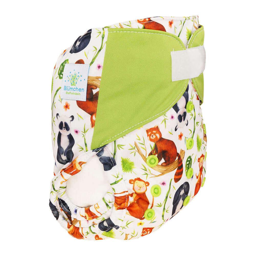 Blümchen Überhose Onesize Klett Panda - Windelposchi