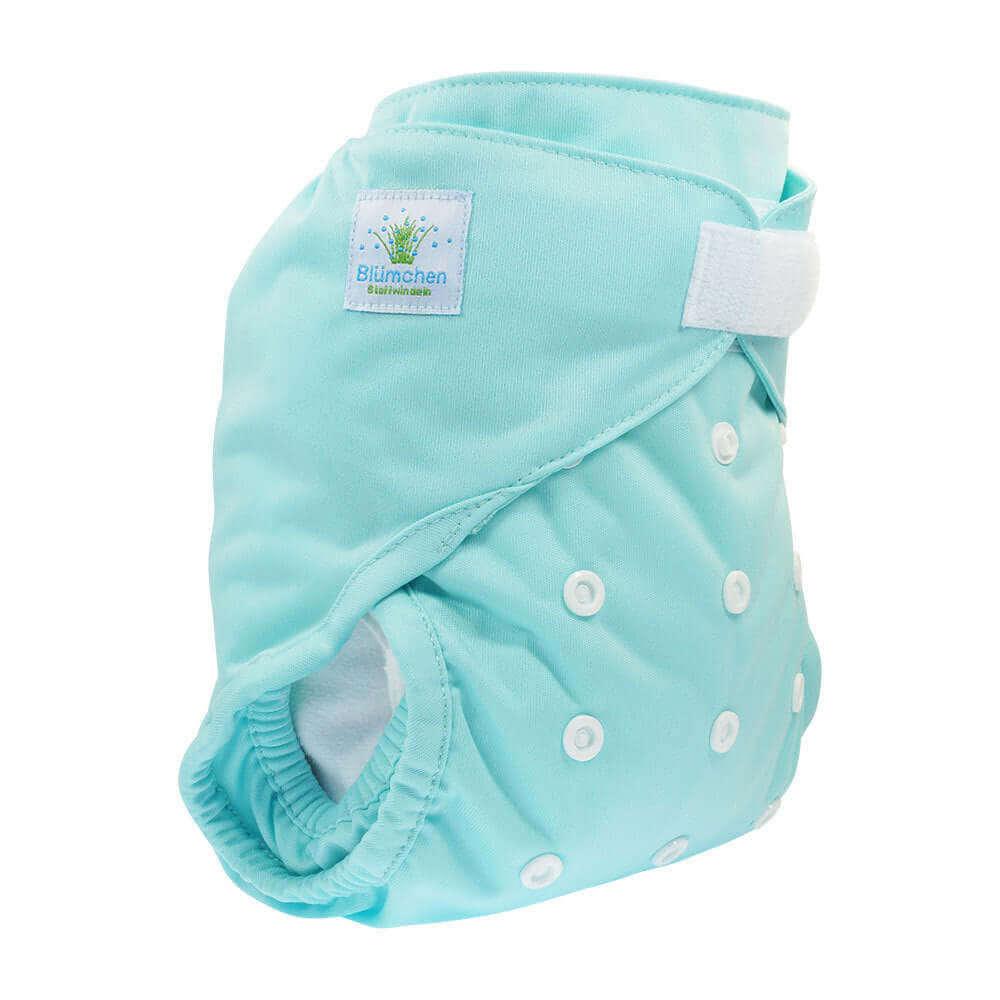 Blümchen Überhose Onesize Klett Türkis - Windelposchi
