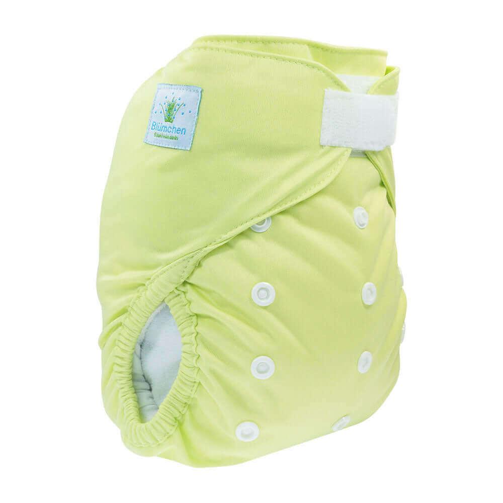 Blümchen Überhose Slimfit Onesize Klett Hellgrün - Windelposchi