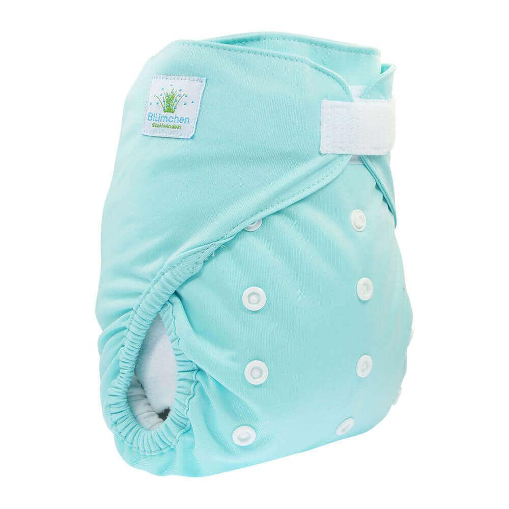 Blümchen Überhose Slimfit Onesize Klett Türkis - Windelposchi