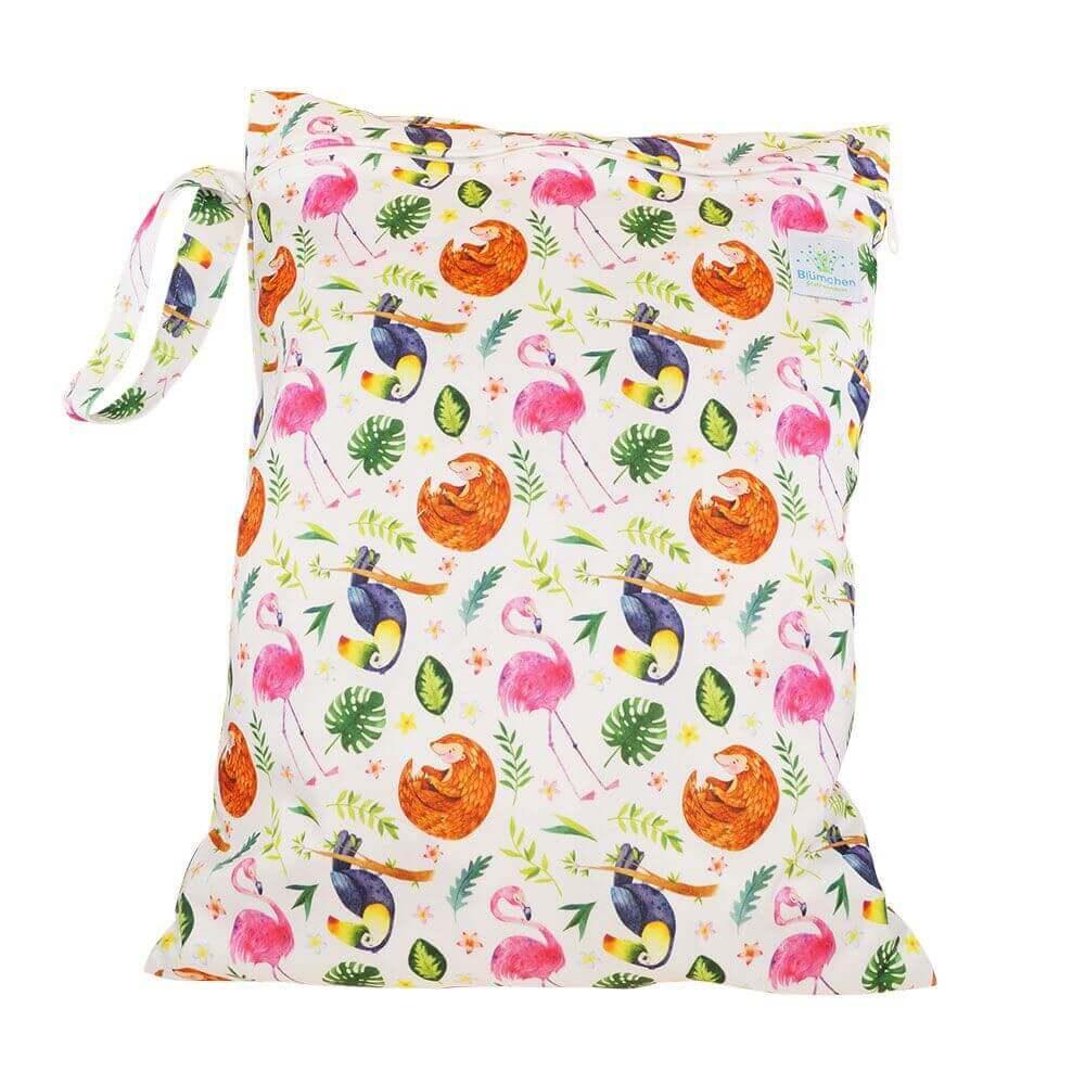 Blümchen Wetbag Flamingo - Windelposchi