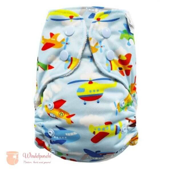 Breberky All In One Onesize Bambus Stoffwindel Planes Drucki - Windelposchi