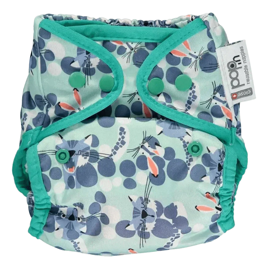 Close Pop In Überhose Onesize Drucki Schneeleopard - Windelposchi