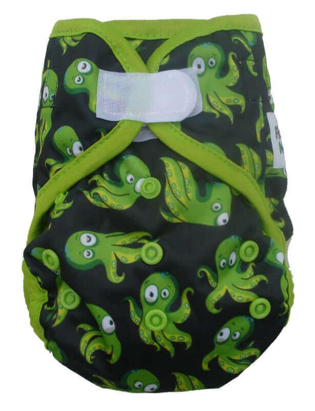 Fluffy Nature SIO Newborn Überhose Octopus Grün - Windelposchi