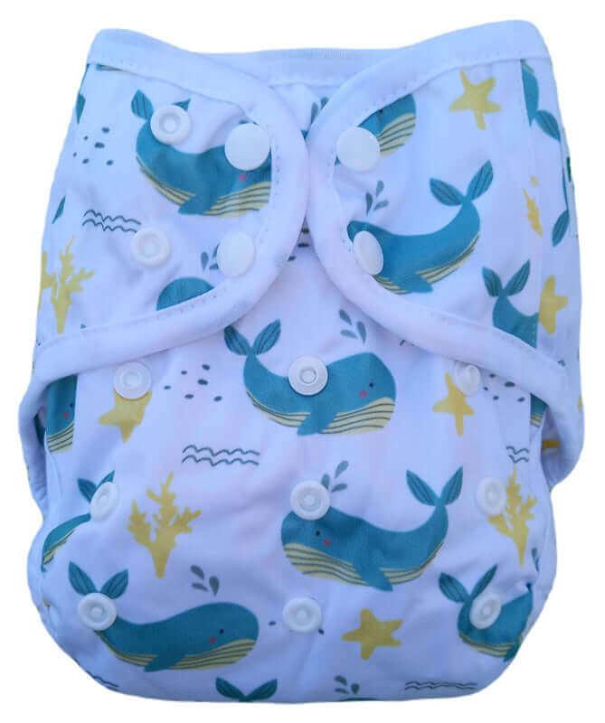 Fluffy Nature SIO Onesize Überhose Drucki Wale - Windelposchi