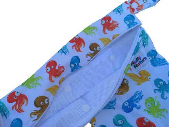Fluffy Nature Wetbag Octopus mit einknöpfbarem Wäschenetz - Windelposchi