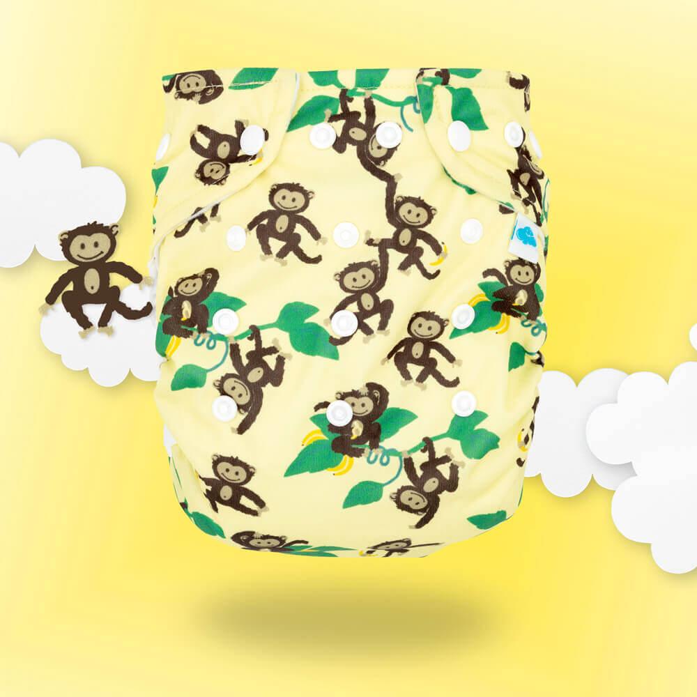 Little Clouds Prefold Überhose - Monkey - Windelposchi