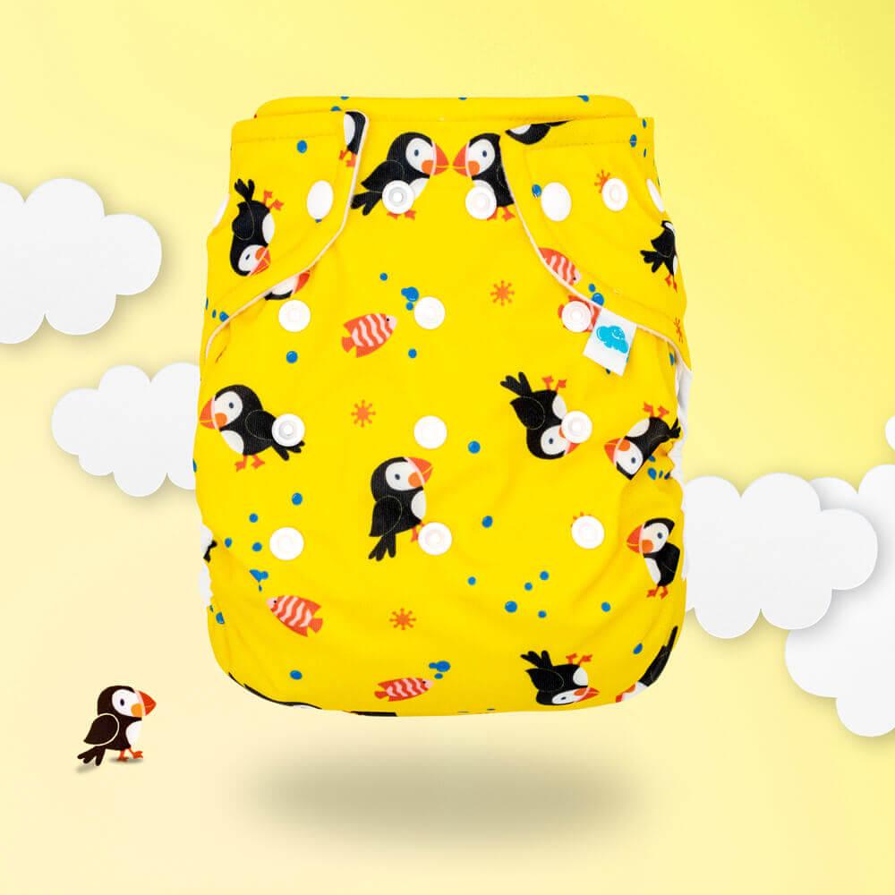 Little Clouds Prefold Überhose - Puffin - Windelposchi